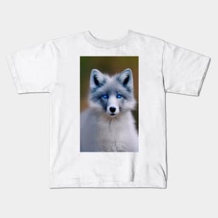 Blue Eyed Baby Fox Kids T-Shirt